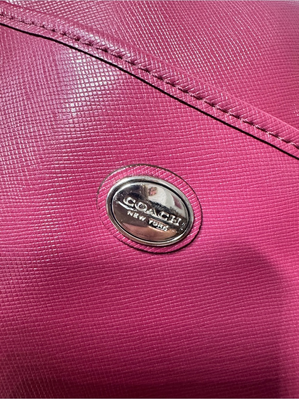 Coach Raspberry Leather Satchel - Picture 2 of 8